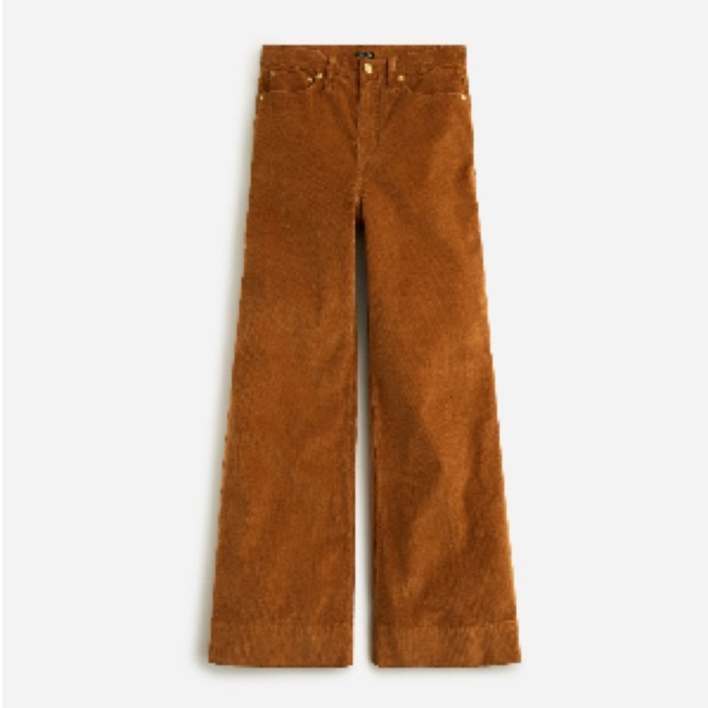 J. Crew Wide-Leg Corduroy Trouser - size 25 - Rich Coffee